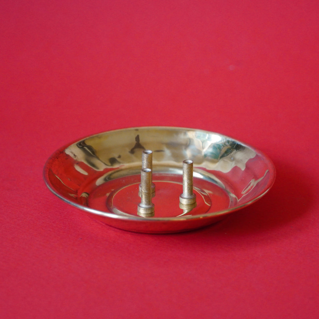 Brass Agarbatti Stand with Ash Catcher | Incense Stick Holder for Pooja