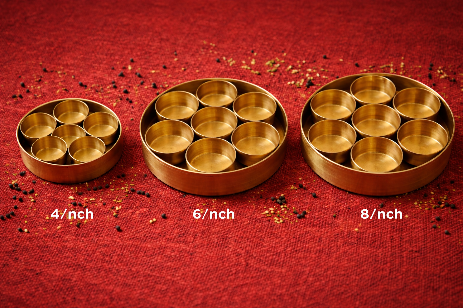 Brass Masala Dabba | 7-Compartment Indian Spice Box