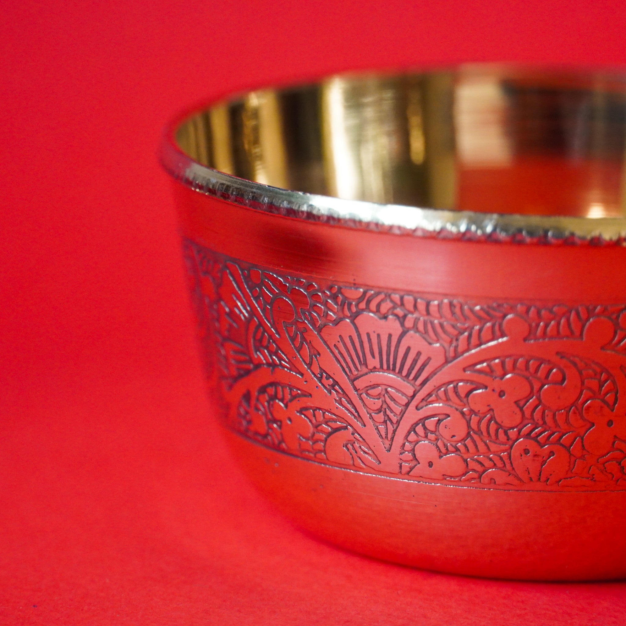 Brass Prasadam Cup with Engraved Design | Traditional Pooja Offering Bowl