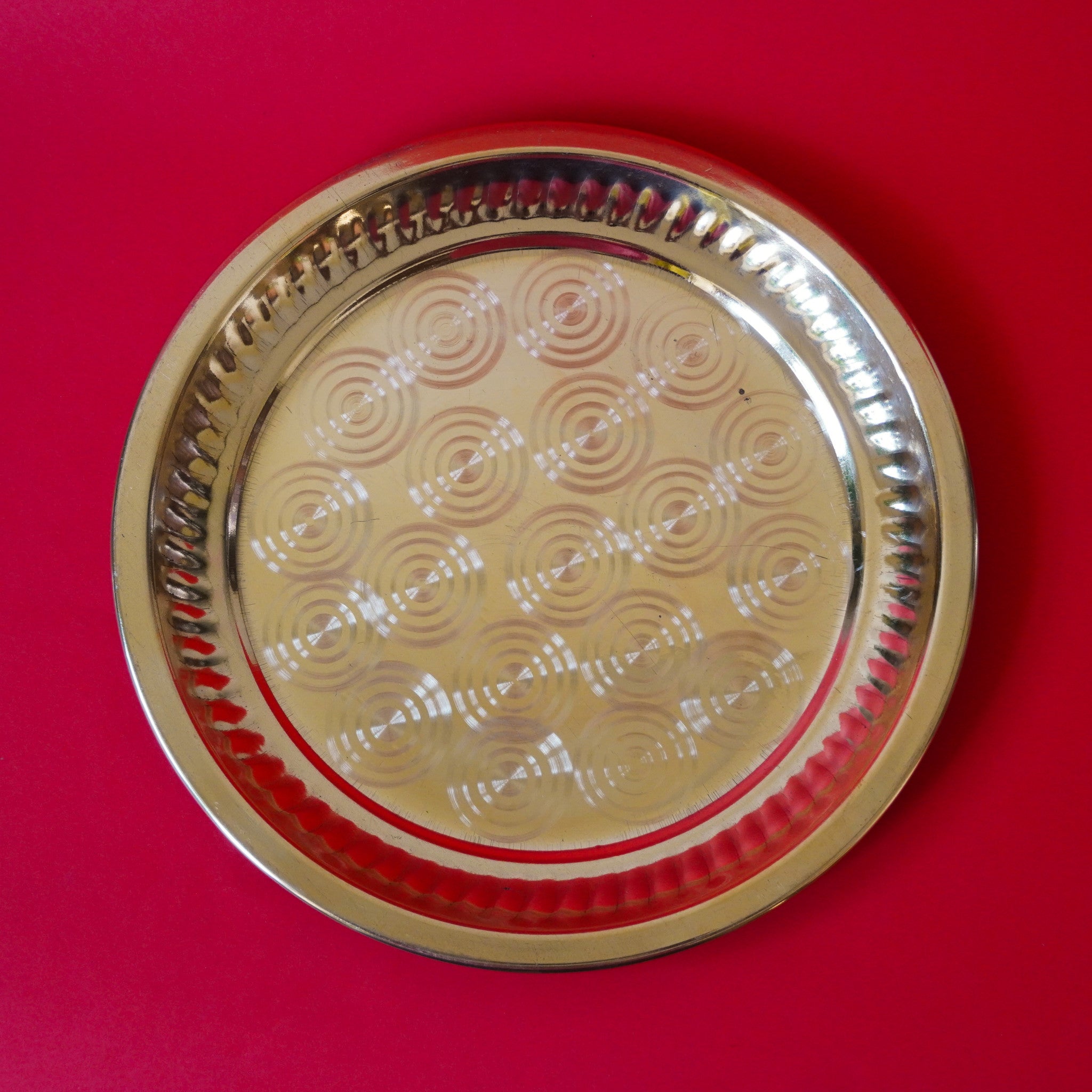 Brass Ring Pooja Plate - Decorative Brass Thali