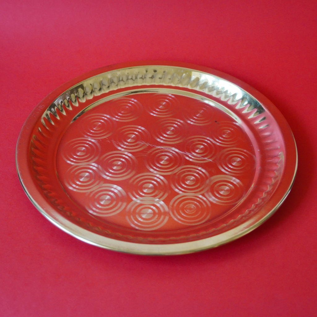 Brass Ring Pooja Plate - Decorative Brass Thali