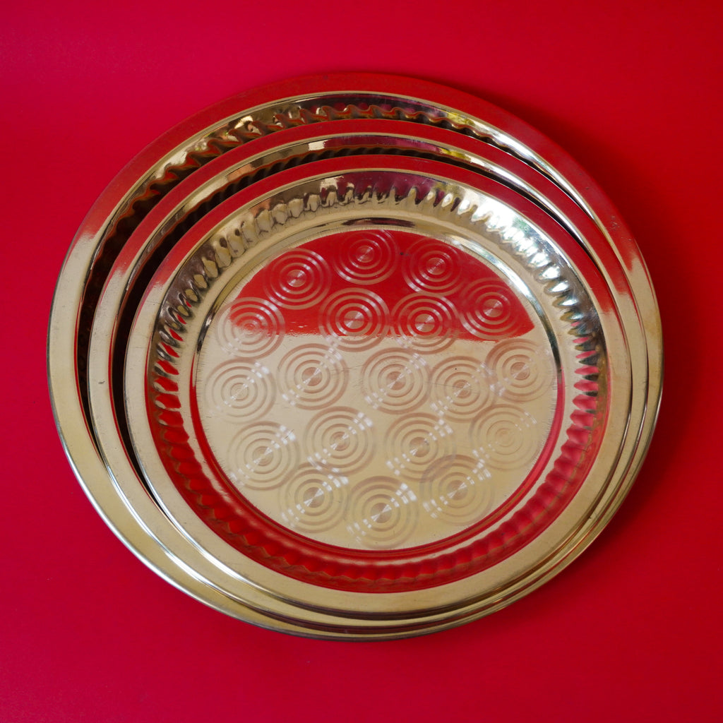 Brass Ring Pooja Plate - Decorative Brass Thali