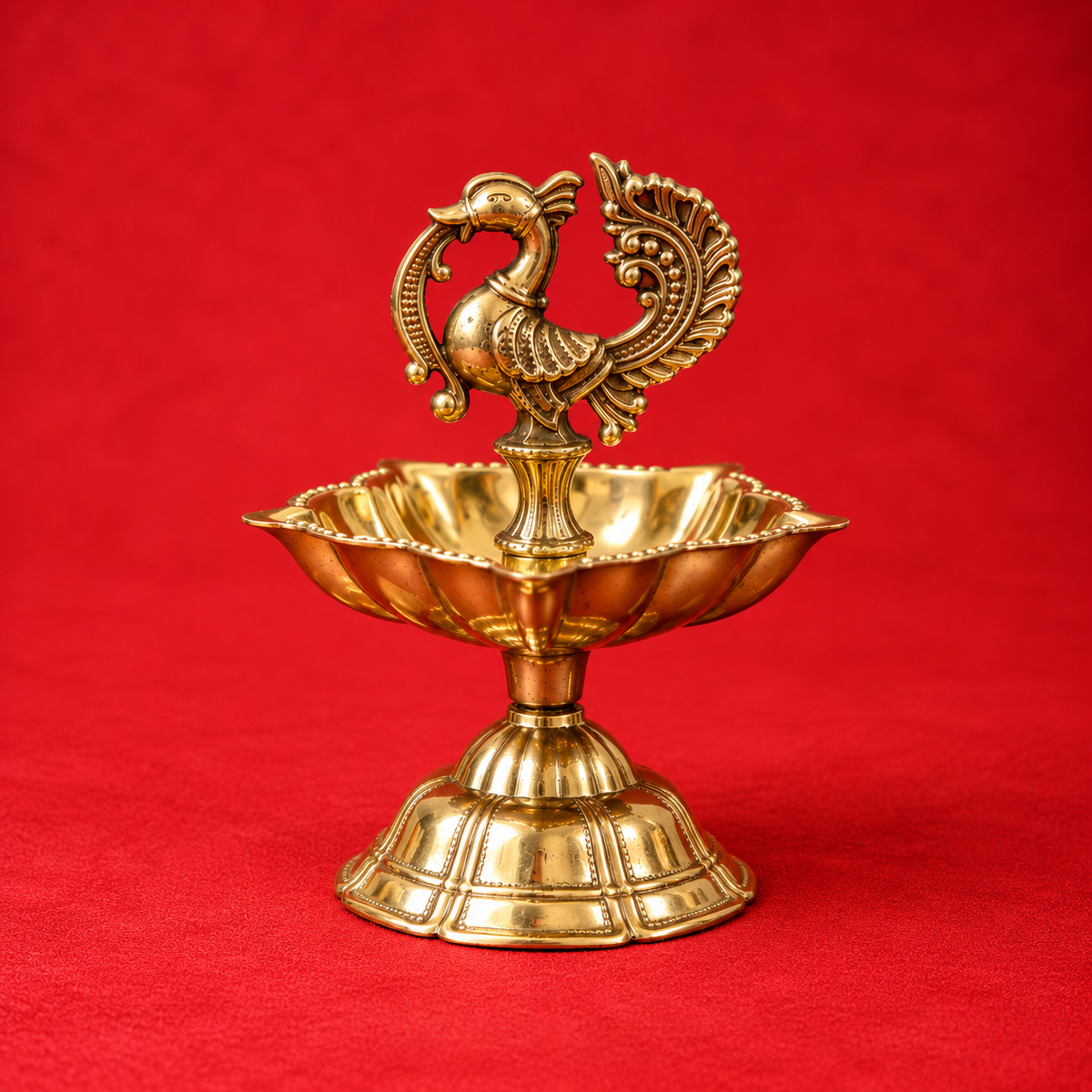 Brass Peacock Diya Lamp | Traditional Decorative Oil Lamp for Pooja & Home Decor