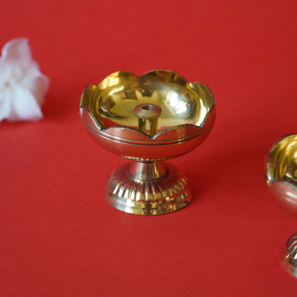 Brass Lotus Deepam - Set of 2