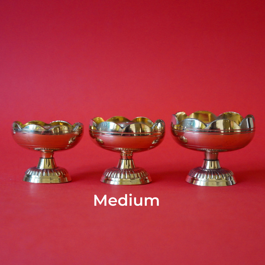 Brass Lotus Deepam - Set of 2